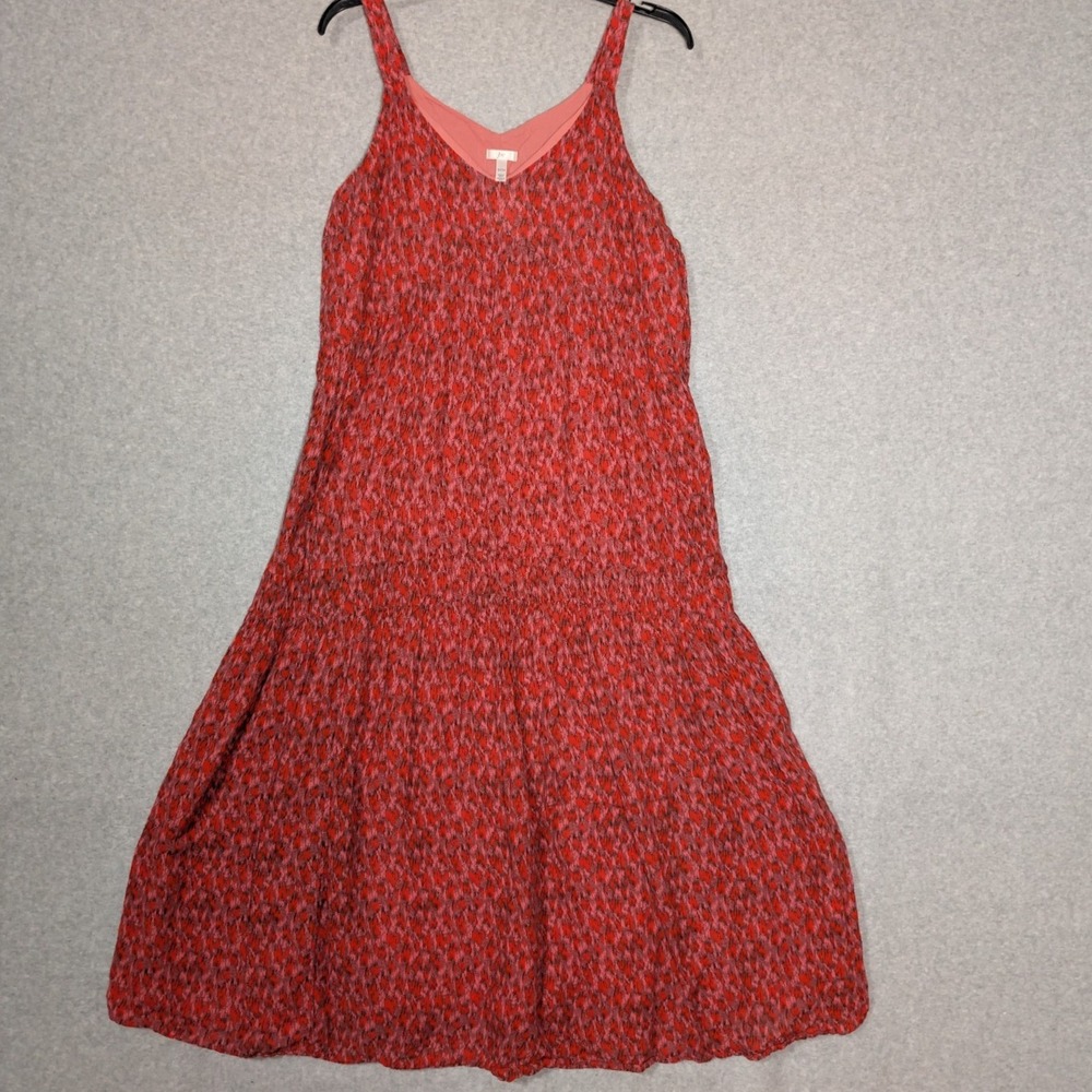 Joie Midi Dress Womens Small Tea‎ Rose Red Cotton Boho Abstract Lined Summer